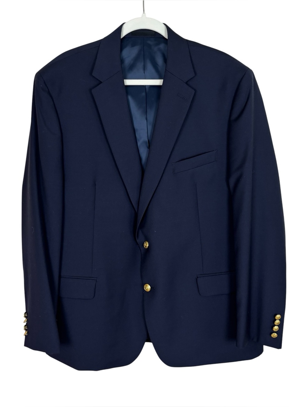 Lauren Ralph Lauren Blazer Men’s Size 46R Navy With Gold Buttons Wool Blend